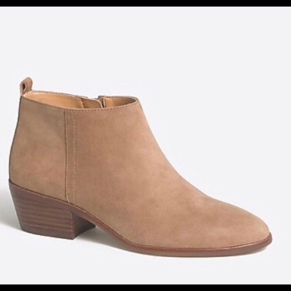 J Crew Sawyer Suede Camel Booties Sz 8